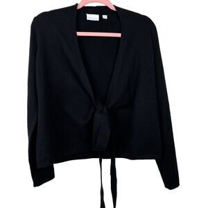 ett:twa by Anthropologie Sweater with Tie Waist Cardigan Black XS